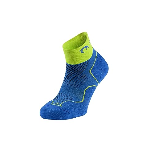 Lurbel Distance, calcetines para correr, calcetines sin costuras, calcetines antiampollas y antiolor, transpirables, calcetines para correr unisex, azul/pistacho, L, Azul/Pistacho, L
