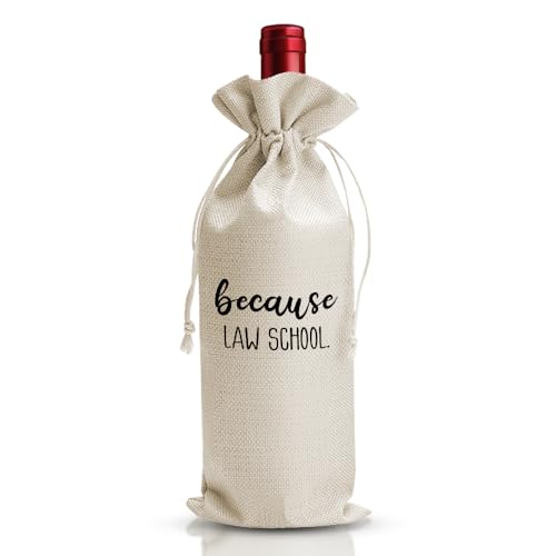 DOI-LANEE Law School Graduation Gift Wine Bag, Law College Gift For Him Her, Graduation Party Decoration, Pass The Bar Exam, Burlap Bag