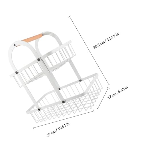 Cesta de hierro de doble capa con asa para frutas y snacks 3