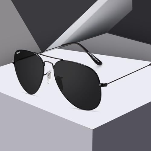 Image of GYNK Men's Aviator Sunglasses | Toughened Glass Lens | UV400 Protection | Lightweight Metal Frame Pilot Sunglasses for Driving, Travel, Outdoor Activities & Daily Wear