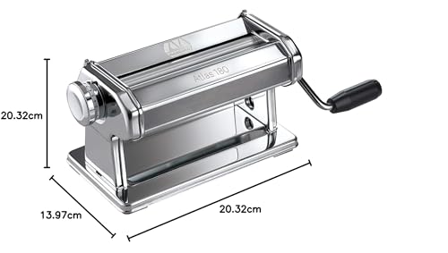 Marcato Atlas Pasta Roller, Includes 180-Millimeter Pasta Roller with Hand Crank and Instructions