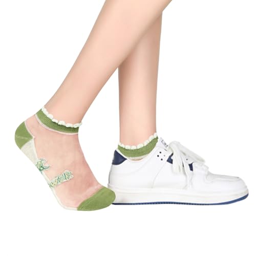 Image of Benefeet Sox Womens Sheer Socks Girls Lace Mesh Ankle Socks Transparent See Through Summer Sock Ultra Thin Nylon Short Sock