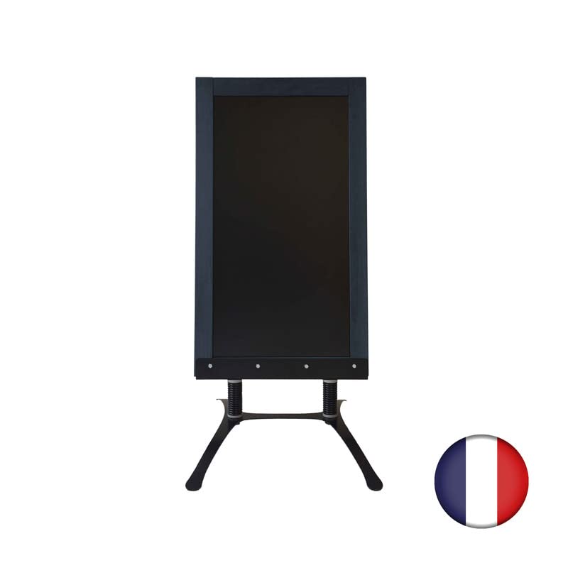 Panneau trottoir avec cadre bois anthracite sur piètement design - Fabrication française
