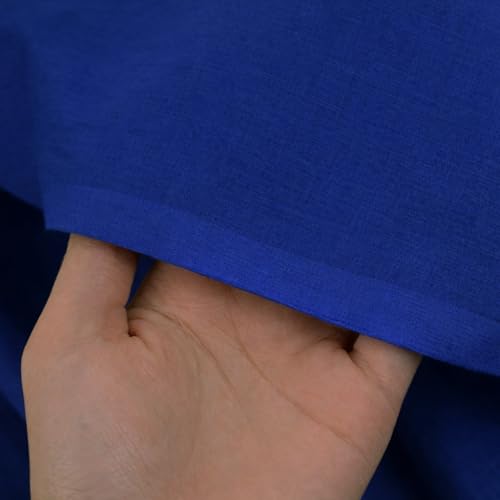 Image of Soimoi Blue Solid 60 * 60's Cotton Cambric Fabric by 3 Yards, 56 Inch Wide Light Weight Material Suitable for Kurtis, Blouses, Kids Clothing, Tunics, Dresses and Summer Apparel