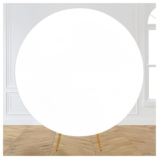 Cubierta de fondo de arco redondo de elastano de 200 cm, color blanco, tela elástica resistente a las arrugas para bodas, cumpleaños, baby shower, decoración de cabina de fotos | Marco de arco no