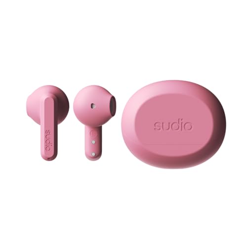 Image of Sudio A3 All-Day Wireless Earbuds - 25H Playtime, Bluetooth 5.4, Sweat & Splashproof, Balanced Sound, Clear Calls with Enhanced Mics, USB-C Charging, Made from Recycled Plastics (Pink)