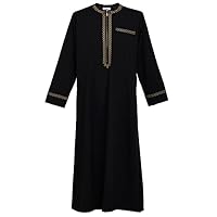 CAMDOM Naher Osten Arabische Herren Roben Muslimische Kaftan Kleidung V-Ausschnitt Thobe Arabisch Muslim Freizeitkleidung