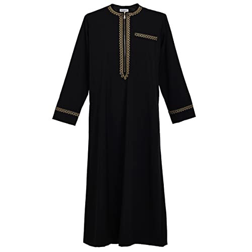 CAMDOM Naher Osten Arabische Herren Roben Muslimische Kaftan Kleidung V-Ausschnitt Thobe Arabisch Muslim Freizeitkleidung