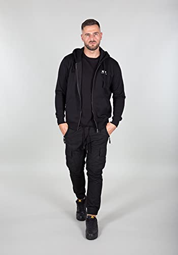Alpha Industries Herren Basic Zip Hoody Sl Kapuzensweat Für Kapuzenpullover, Schwarz, M EU