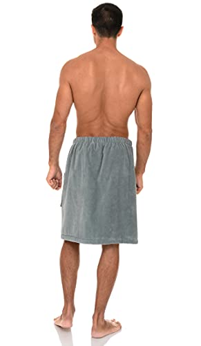 TowelSelections Mens Shower Wrap Adjustable Cotton Terry Velour Wrap Gym Body Cover Up2