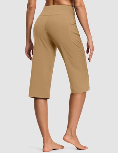 Image of ISEEGZ 15 inch / 18 inch / 21 inch / 25 inch Capri Pants for Women High Waist with Pockets Women's Capris Workout Yoga Pants Loose Straight Leg