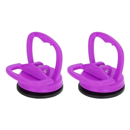 2Pcs Suction Cup Lifter Handheld Lifting Clamps Glass Puller Power Grip Vacuum Tiles Tool Moving Tools for Tile, Granite, Metal(Purple)