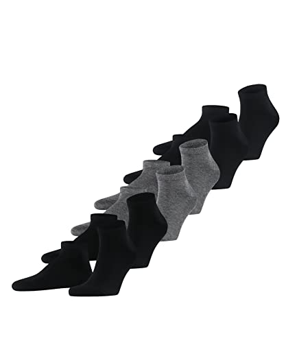 FALKE Herren Sneakersocken Happy Multipack M Sn Baumwolle kurz einfarbig 6 Paar, Mehrfarbig Black Grey 0010, 47-50