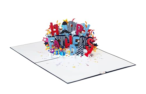 PQ Bees Pop Up kartka urodzinowa dla mężczyzn (rozmiar 15 cm x 20 cm), kartka na Dzień Ojca, kartka urodzinowa 3D dla taty, syna, męża, syna, dziadka, ręcznie robione kartki okolicznościowe 3D, Tarjeta Del Del Padre.