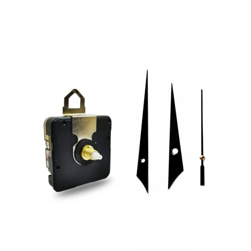 Image of 18mm Sweep and Silent Clock Movement and BlackMetal Hands Small | Non-Ticking Battery Operated Clock Machine Replacement for DIY Resin Clocks