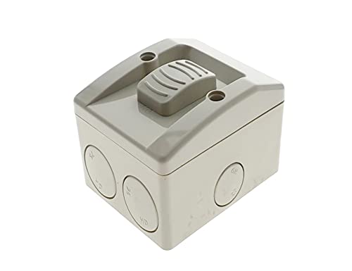 Crown Weatherproof 1 Gang Light Switch 16A IP66 - Single Switch White