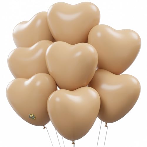 Ballons amour en forme de cœur beige biodégradable pour fête prénatale