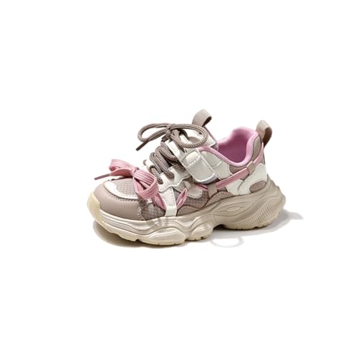 Zapatillas de correr para niños y niñas, cómodas, transpirables, con cordones, Pink, 13.5 UK Child