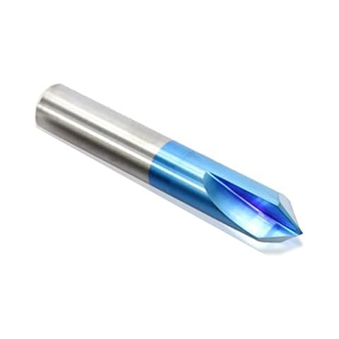 XBF-TOOL, 1 stück 2-12mm 90 Grad Nano Blau Beschichtete Fase Schaftfräser CNC-Maschine Fräser 2 Flöten Schaftfräser Hartmetall Schaftfräser (Farbe : 8x60Lx90D) Cover