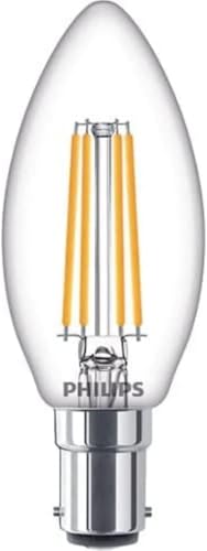 Philips LED Premium Classic B35 Candle Clear Light Bulb [B15 Small Bayonet Cap] 40W Warm White 2700K Non Dimmable