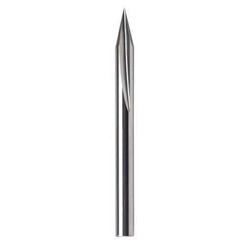 Metal Engraving Bit, EnPoint 20 Degree Engraving Bit 1/8â€ 3.17mm Shank 0.5mm Tip 38mm Total Length 2 Flutes Tough Tip Cone Carbide V Bit Marking Conical V-Bit for Aluminum MDF Wood Brass