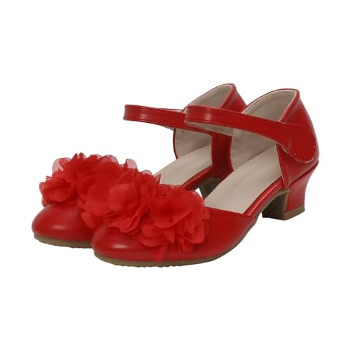 IWIHMIV Girls Sandals Closed Toe Low Heels Ankle Strap Flower Girl Dressy Shoes Wedding Party Cute Chunky Heeled Sandals2