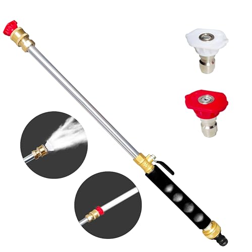HUAREW Buse de jet pour tuyau d'arrosage, comprend 2 buses haute pression et connecteurs rapides,des outils de nettoyage haute pression Hydro Jet pour le Lavage de Voiture Fenêtre, Arrosage du Jardin