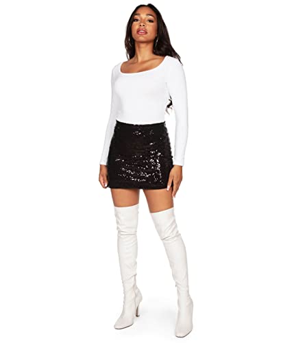 Image of Tipsy Elves Womens Sequin Skirts Sparkly Knee Length Concert Mini Skirt Shiny Dance Club Rave Party Skirt for Women