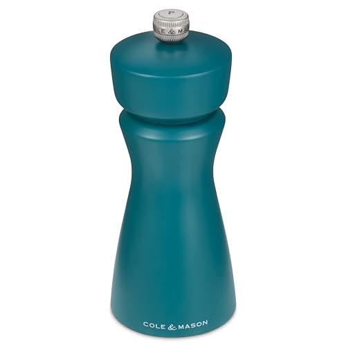 Cole & Mason Kenton Salt and Pepper Mill, Sea Salt, Adjustable Grind, Durable Ceramic Mechanism, Includes 1x Grinder, 15cm