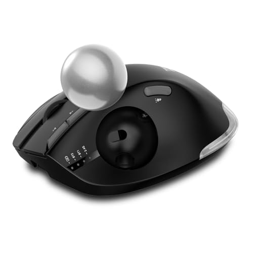 YIWEOG F-33 Trackball Mouse Inalámbrico Triple Modo BT para Diseñador Gráfico Profesional 2D/3D Dibujo CAD en Pantalla Cruzada PS RGB con Ángulo de Ratón Ajustable Programable