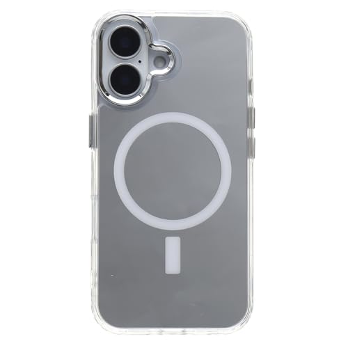 ONLYOU iphone 16 �p �P�[�X �؍� magsafe magsafe�Ή� �}�O�Z�[�t PC TPU �~���[ �� �V���o�[ �V���v�� ���n ���f�B�[�X ���� �����Y �j�� �y�A ������� ���킢�� �A�C�t�H��16�P�[�X (�V���o�[, iPhon