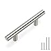 homdiy Cabinet Handles Brushed Nickel Drawer Pulls and Knobs 20 Pack - HD201SN Metal Cabinet Pulls 2-1/2in T Bar Cabinet Hardware Brushed Nickel Cabinet Hardware Pulls for Bathroom, Closet, Wardrobe