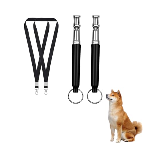 YueJieSelected Silbato para perros de alta frecuencia silencioso, 2 unidades (2 negros)