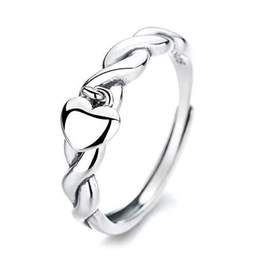 Bague Réglable en 925 Argent Fin pour Doigts Sensibles sans Serrage
