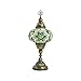 10 Variation Mosland Home Turkish Lamp Mosaic Table Lamps | Turkish Moroccan Lamp with Bronze Base | Handmade Tiffany Night Lamp | Mosaic Glass Bedside Night Lamp with Led Bulb (Green)