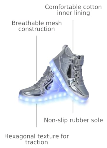 Image of YuanRoad Unisex LED Light Up Shoes with USB Charging Glowing Luminous LED Sneakers