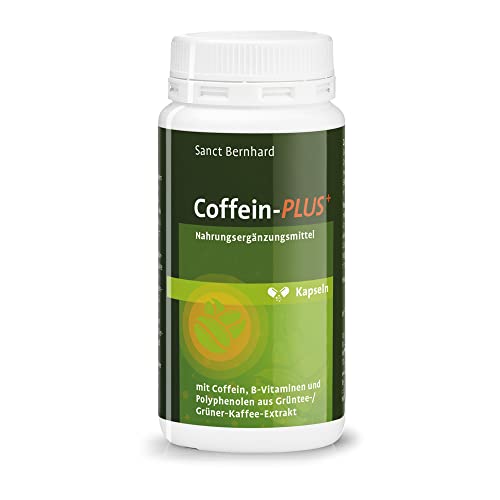 Cafeina Plus Cápsulas con vitaminas y polifenoles de extractos de té verde y café verde para una mayor concentración, mantenerse alerta y despierto