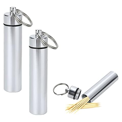Helweet Portable Toothpick Holder with Keychain Cover