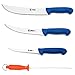 Jero 4 Piece P3 Butcher Meat Processing Set, Cimeter, Breaking, and Boning Knives, Plus 10" Mundial Steel
