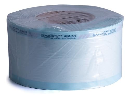 Pollitex Rolo Bobina para Autoclave, Azul, 8cm x 100m, Nail Treatment