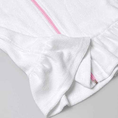 Childrenstar Girls Swimsuits Coverups White Terry Cover-Up Hooded Zip-Up Beach Robe,3T 4T #TOP5