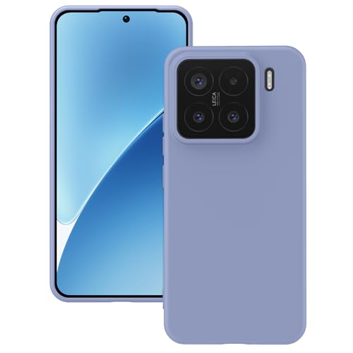 YATWIN Hülle für Xiaomi 15 Silikon Handyhülle mit Futter 1mm Kamera und Displayschutz Dünn & Leicht Anti Kratzer Case Lavendelgrau