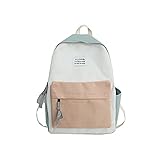Bonfor Mochilas Escolares Adolescentes Lienzo para Juveniles Chica Chico - Mochila Mujer Hombre Casual de Viaje para Deportes y Aire Libre, Portátiles y Netbooks (Verde, 31*14*40CM)