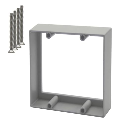 3/4” Double Gang Receptacle Outlet Box Extender,Gray Electrical Outlet Extender for Electrical Box,A Great Helper for Outlet Box Adjustments,1Pack