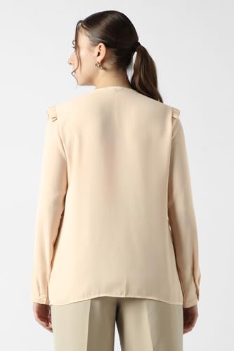 Image of Van Heusen Women Polyester Regular Fit Solid Full Sleeve Casual Shirt