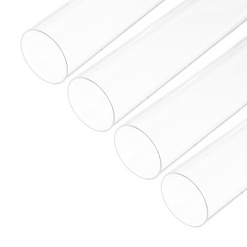 QUARKZMAN 4 Stück PVC Transparent Rohr, Innendurchmesser 56mm Durchmesser 60mm LÄNGE 250mm Acryl Kunststoffrohr für Lampenbau, Stehlampen, Möbel