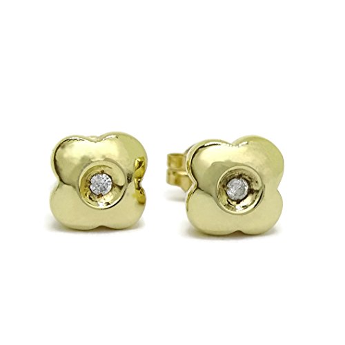 Boucles d'oreilles fleur en or jaune légères à porter au bureau comme en soirée