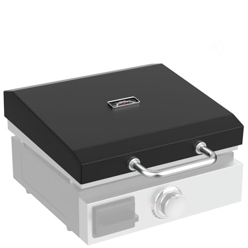 Upgraded Griddle Hinged Lid for 17 Blackstone 1971 1832 1814 1900 1650 1819 2142 1945 1939 1867 and More Hard Cover Hood with Thermometer for Blackstone 17 Inch Griddle Accessories