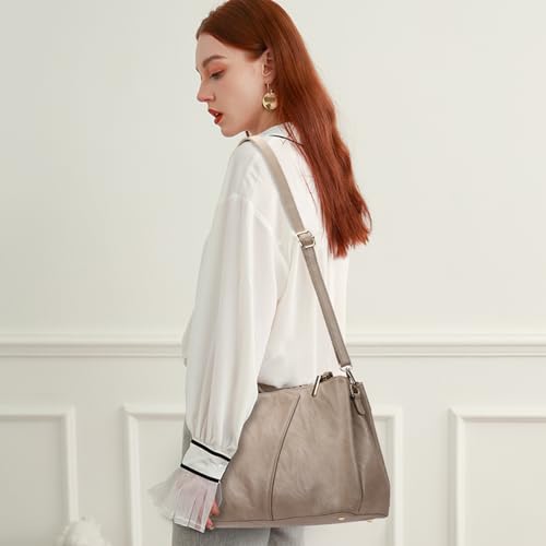 Image of Hobo Bags for Women Large PU Leather Purses and Handbags Shoulder Bags Ladies Crossbody Bags Top Handle Tote Bag