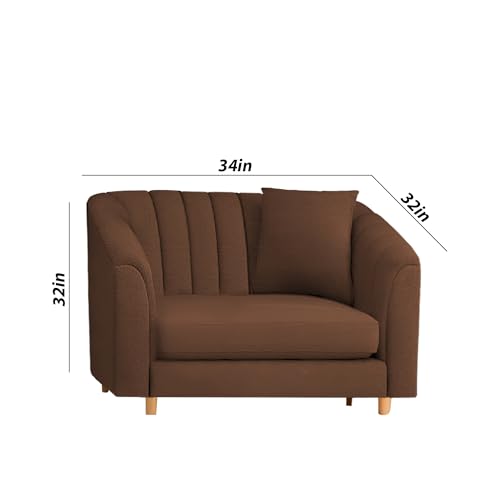 Image of Casaliving Doraldo 1 Seater Sofa Set for Living Room (Brown Colour) Premium Fabric Sofa